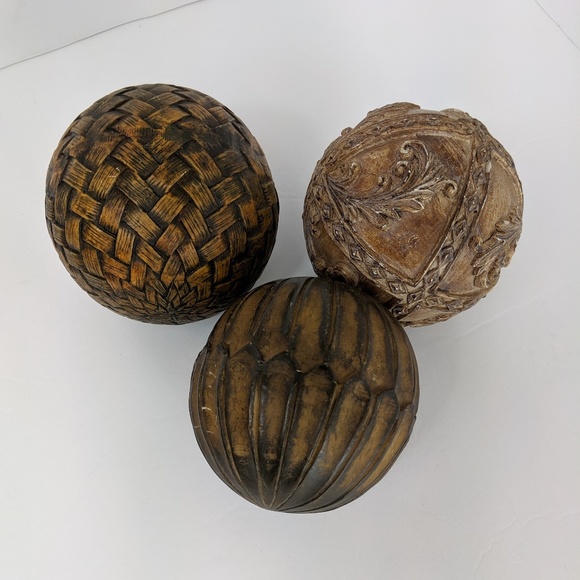 Unbranded Accents Decorative Orbs Balls Textured Basket Filler
